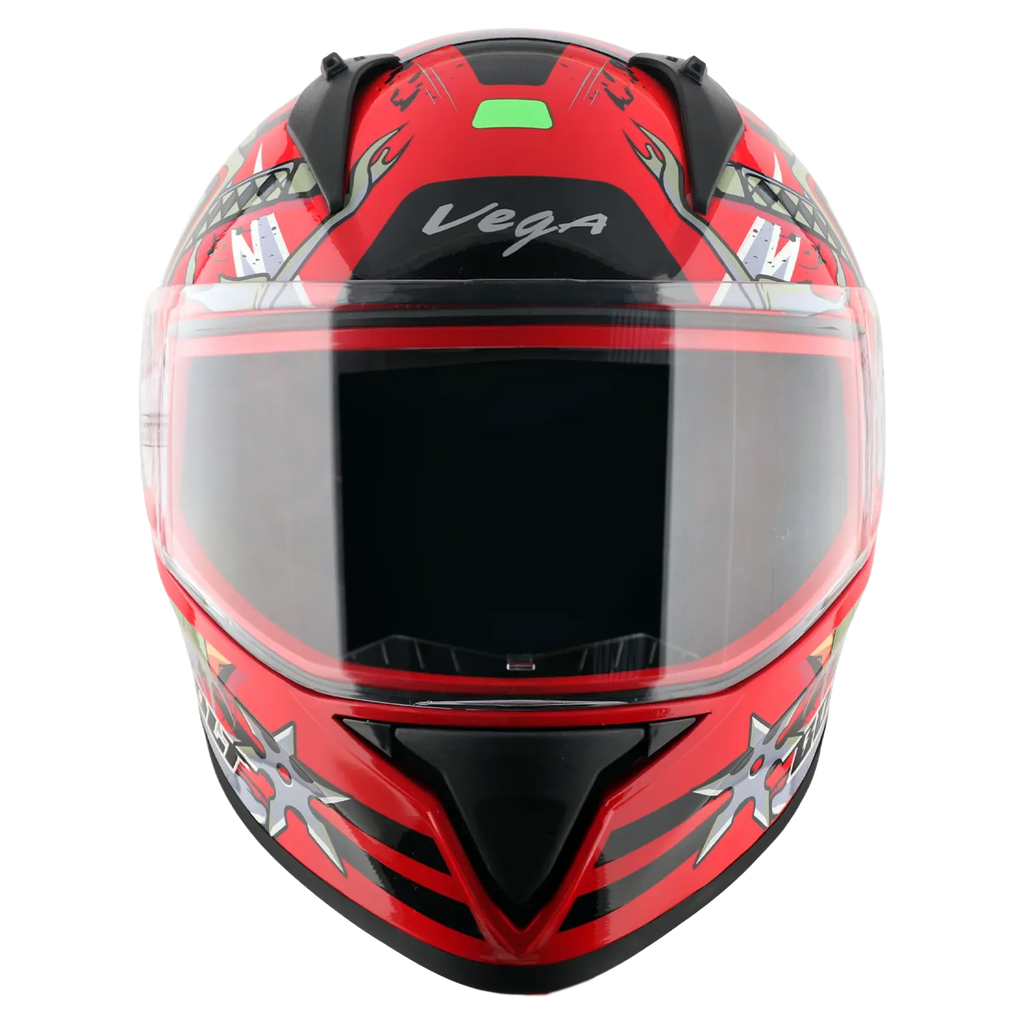 Vega Bolt Dx Ninja Red Grey Full Face Helmet