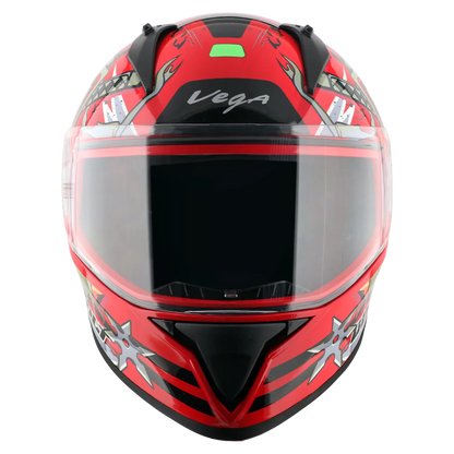 Vega Bolt Dx Ninja Red Grey Full Face Helmet
