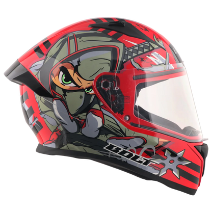 Vega Bolt Dx Ninja Red Grey Full Face Helmet