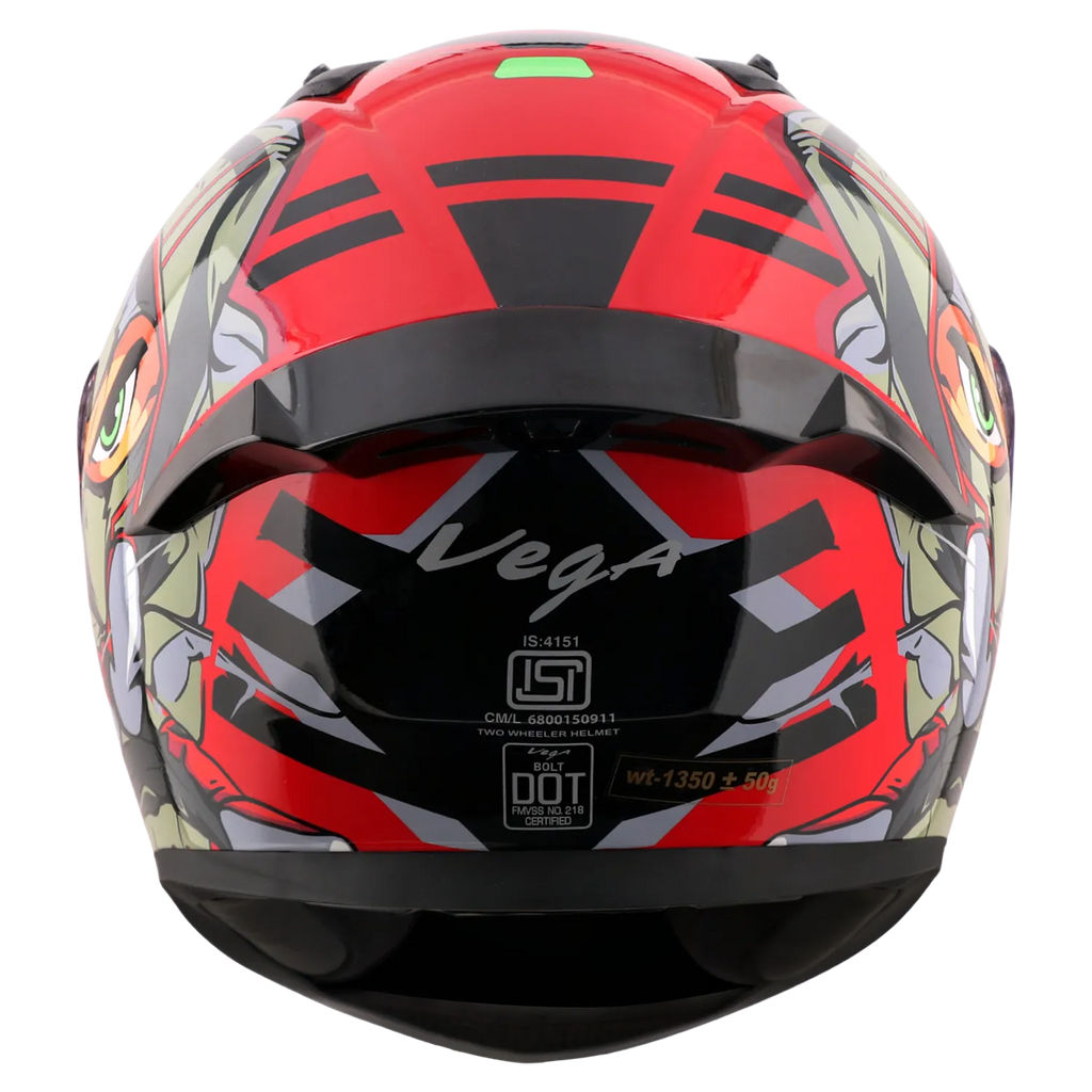 Vega Bolt Dx Ninja Red Grey Full Face Helmet