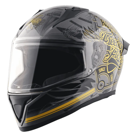 Vega Bolt Dx Rodies Freedom Fleet Athena Black Gold Full Face Helmet