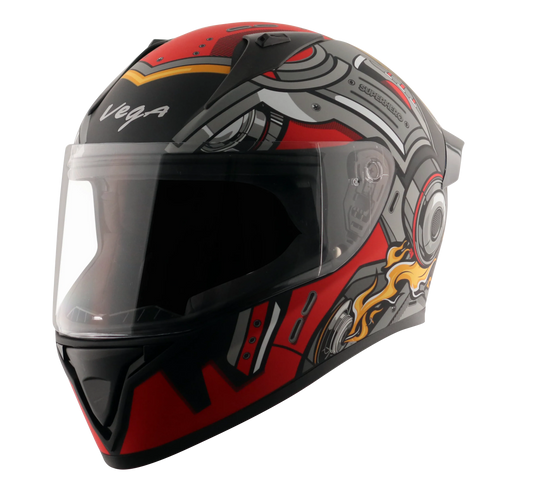 Vega Bolt Dx Speedx Dull Black Red Full Face Helmet