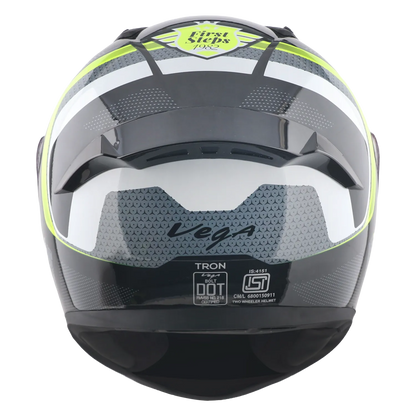 Vega Bolt Dx Tron Black Neon Yellow Full Face Helmet
