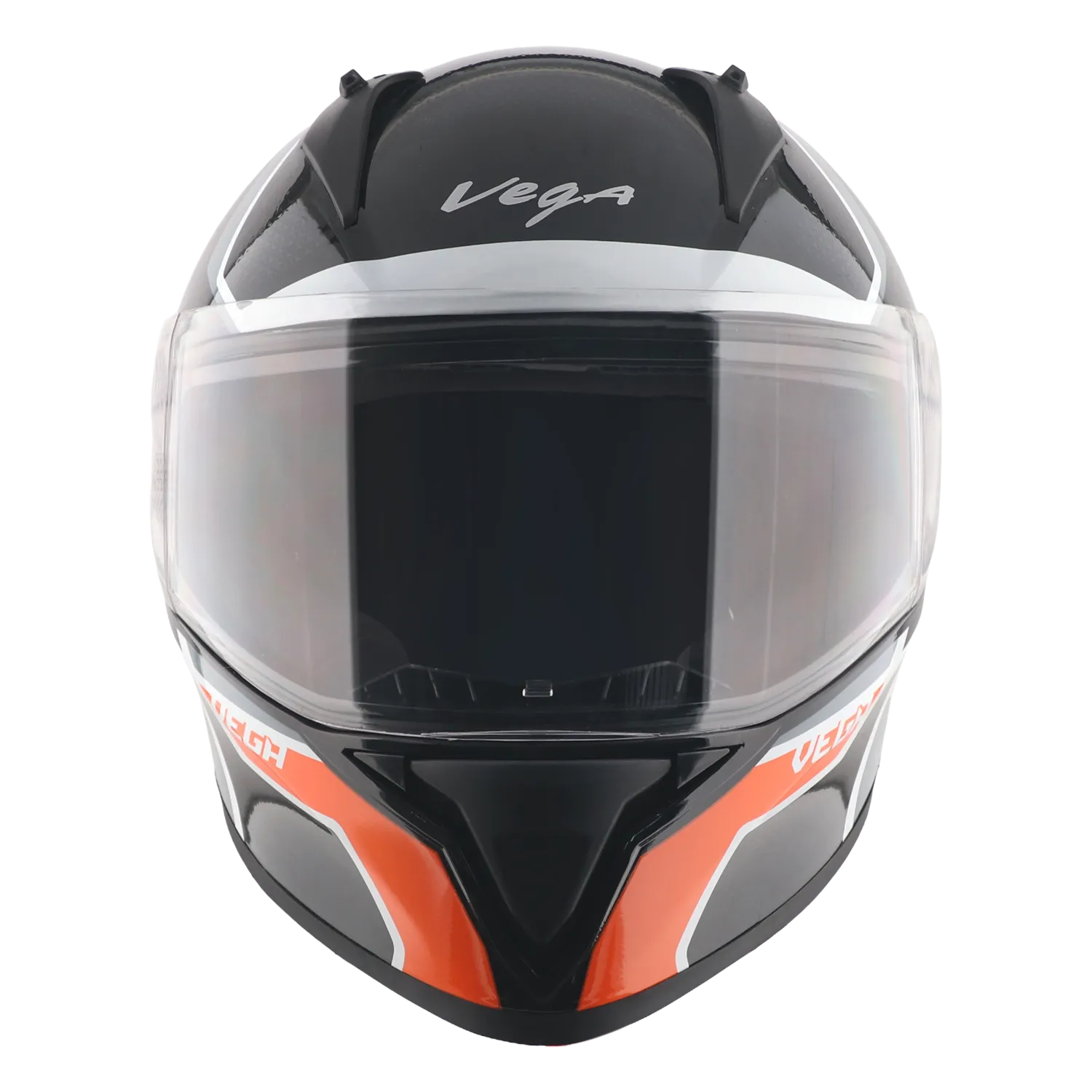 Vega Bolt Dx Tron Black Orange Full Face Helmet