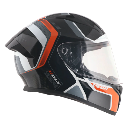 Vega Bolt Dx Tron Black Orange Full Face Helmet