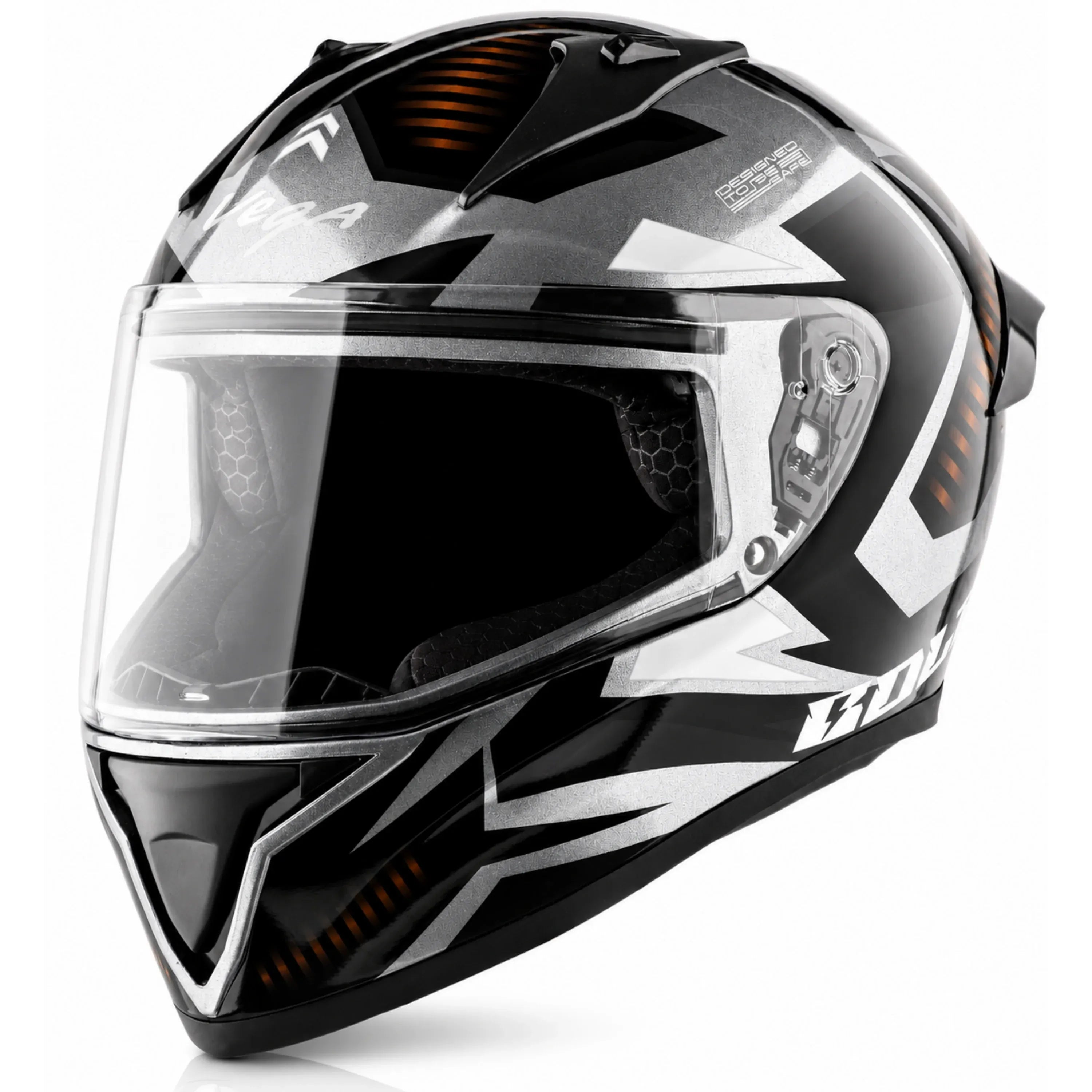 Vega Bolt Elves Anthracite Black Full Face Helmet