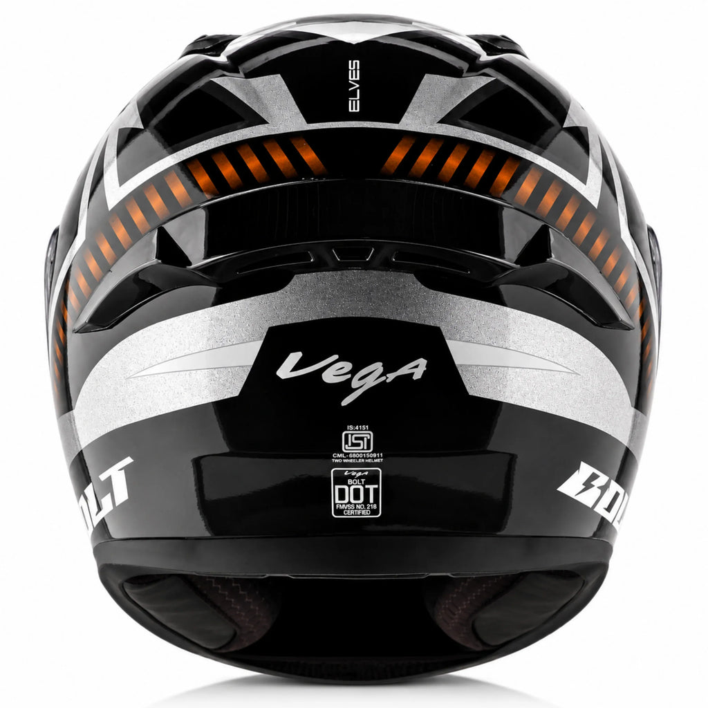 Vega Bolt Elves Anthracite Black Full Face Helmet