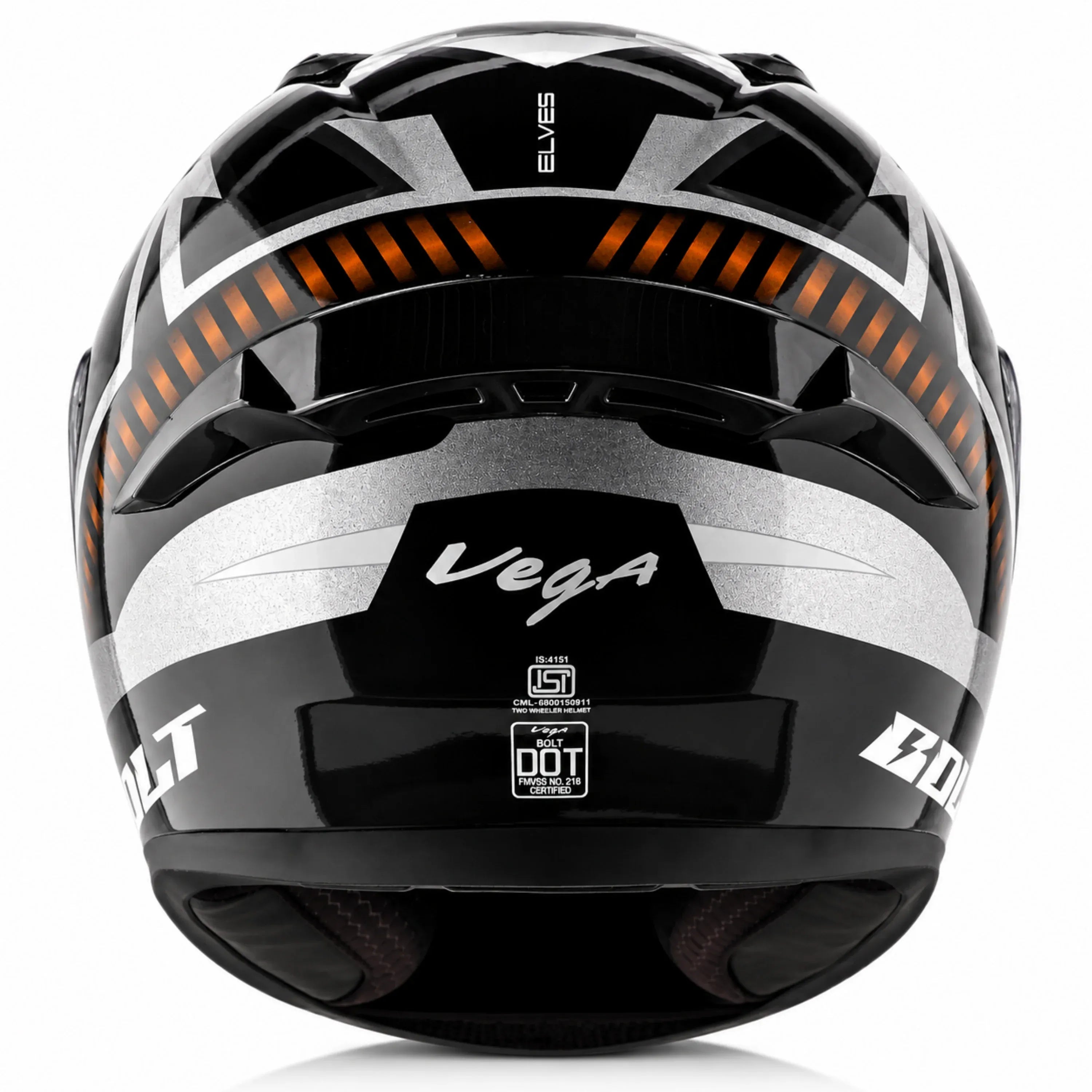 Vega Bolt Elves Anthracite Black Full Face Helmet