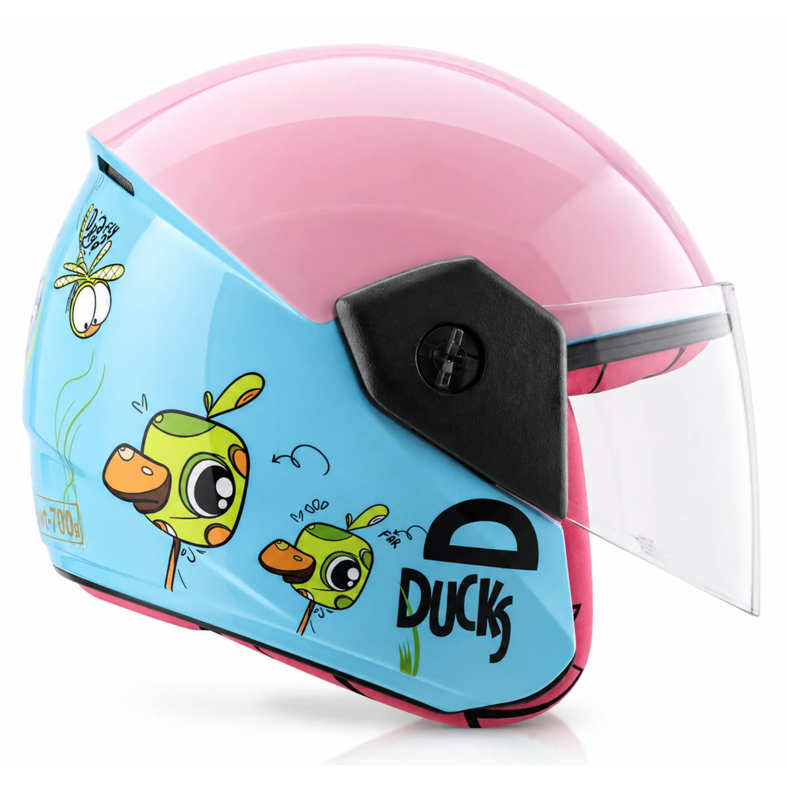 Vega Buds Ducklings Mint Neon Yellow Half Face Helmet