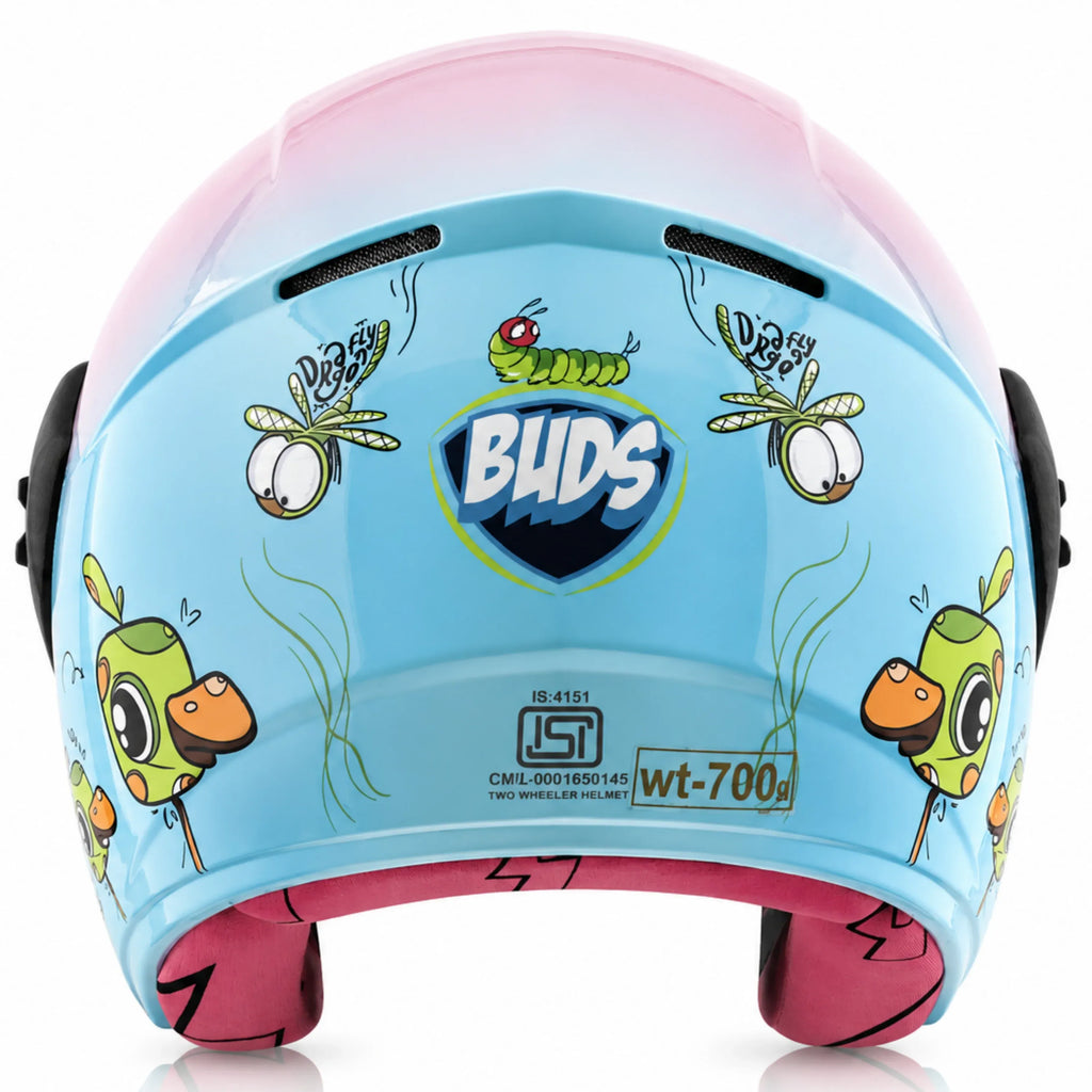 Vega Buds Ducklings Mint Neon Yellow Half Face Helmet