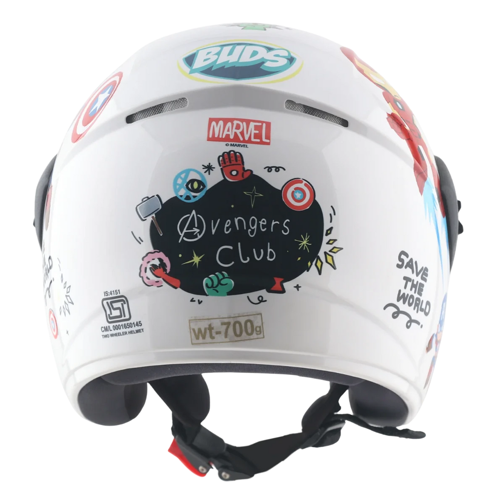 Vega Buds Dx Marvel Avengers White Red Half Face Helmet