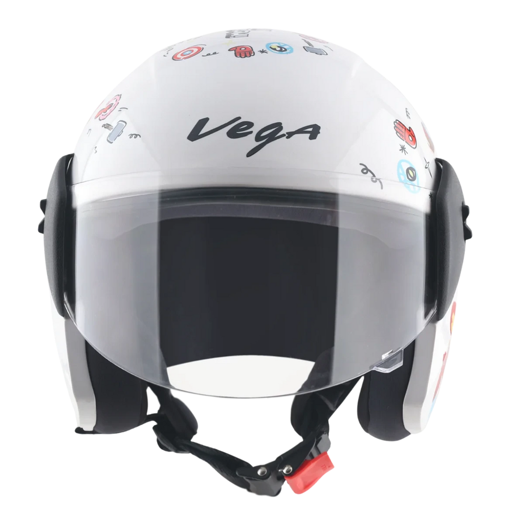 Vega Buds Dx Marvel Avengers White Red Half Face Helmet
