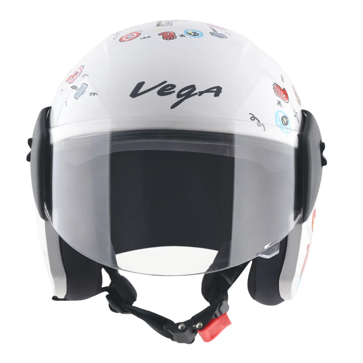 Vega Buds Dx Marvel Avengers White Red Half Face Helmet