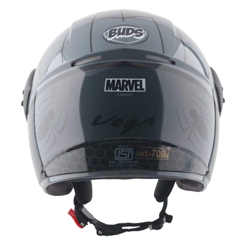 Vega Buds Dx Marvel Spiderman Black Grey Half Face Helmet