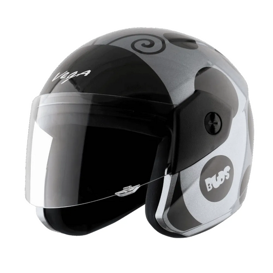 Vega Buds Dx Of Beetle Anthricite Black Half Face Helmet
