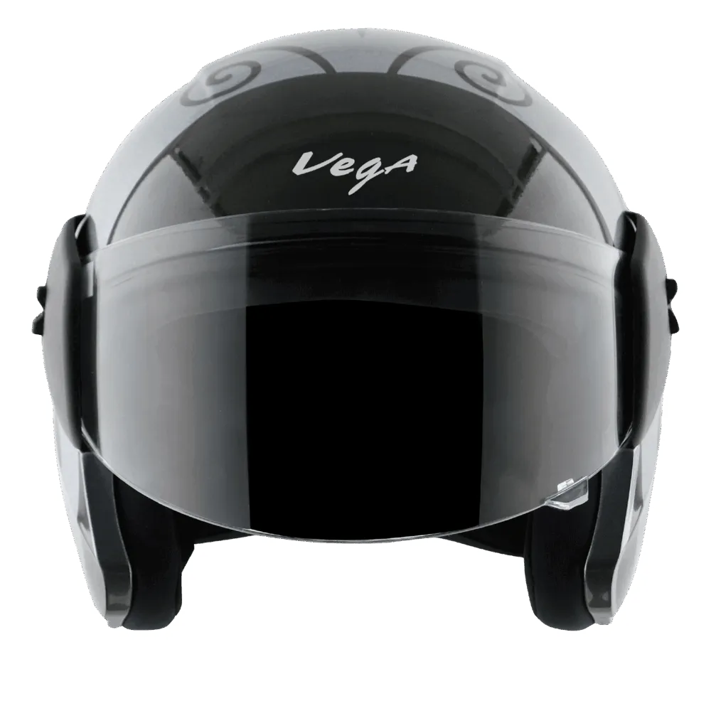 Vega Buds Dx Of Beetle Anthricite Black Half Face Helmet