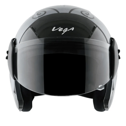 Vega Buds Dx Of Beetle Anthricite Black Half Face Helmet