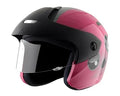 Vega Buds Dx Of Bubble Pink Black Half Face Helmet