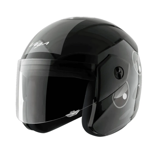 Vega Buds Of Bubble Anthracite Black Half Face Helmet