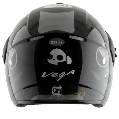 Vega Buds Of Bubble Anthracite Black Half Face Helmet