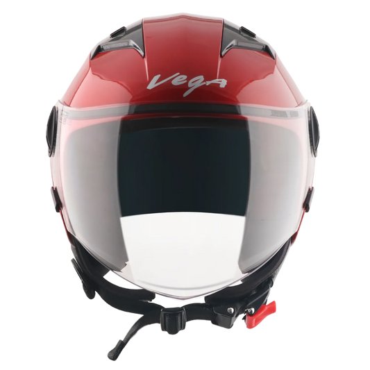 Vega Clark Cherry Red Half Face Helmet