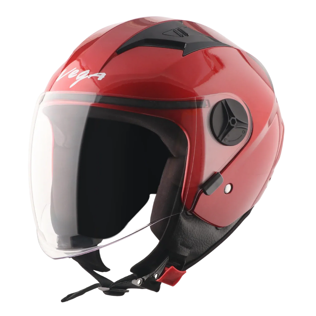 Vega Clark Cherry Red Half Face Helmet