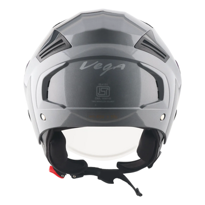 Vega Clark Solid Athena Grey Half Face Helmet