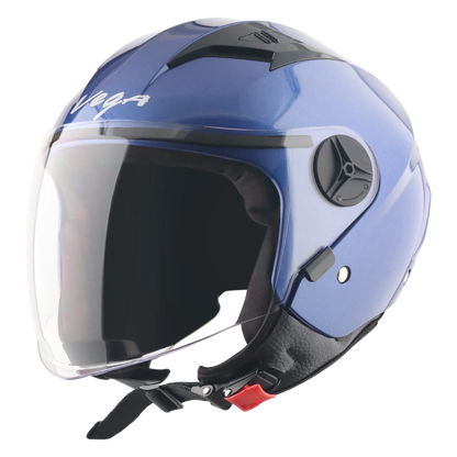 Vega Clark Solid Blue Half Face Helmet