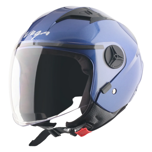 Vega Clark Solid Blue Half Face Helmet