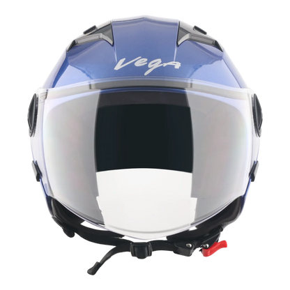 Vega Clark Solid Blue Half Face Helmet