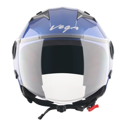 Vega Clark Solid Blue Half Face Helmet