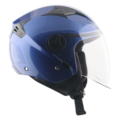 Vega Clark Solid Blue Half Face Helmet
