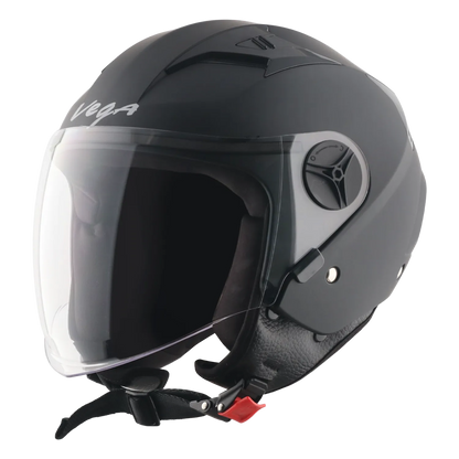 Vega Clark Solid Dull Black Half Face Helmet