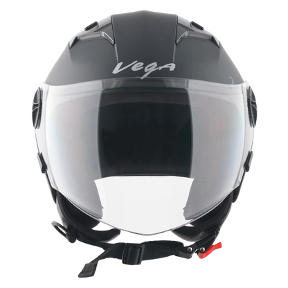 Vega Clark Solid Dull Black Half Face Helmet