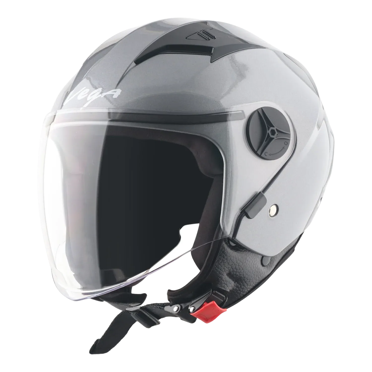 Vega Clark Solid Nardo Grey Half Face Helmet