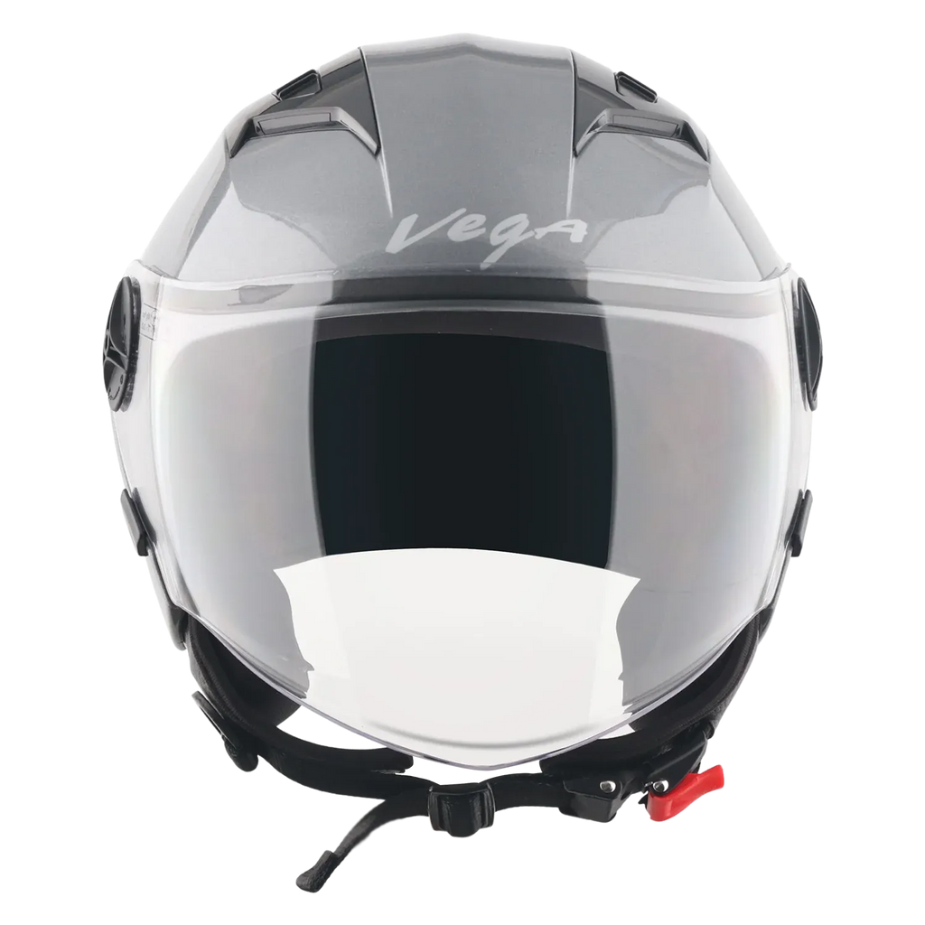 Vega Clark Solid Nardo Grey Half Face Helmet