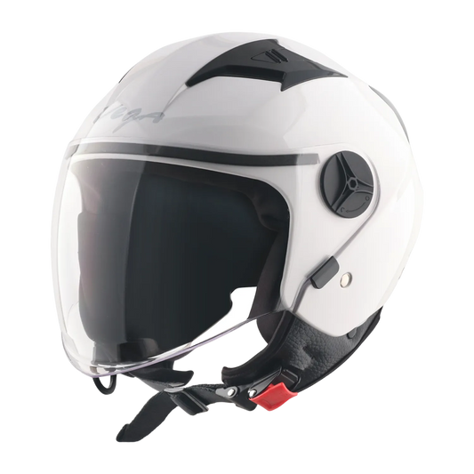 Vega Clark Solid White Half Face Helmet