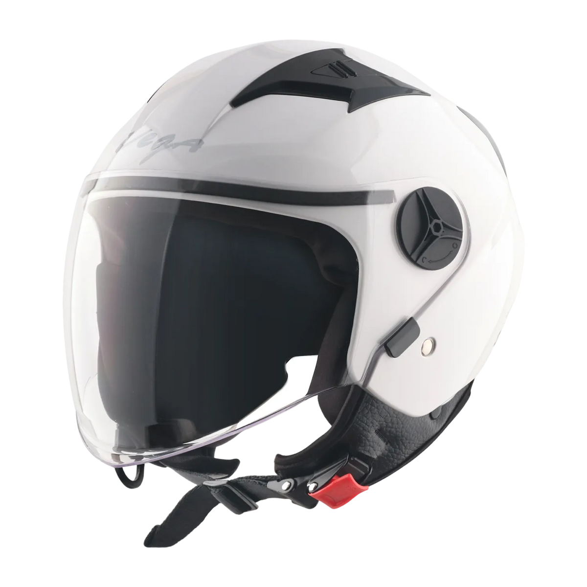 Vega Clark Solid White Half Face Helmet