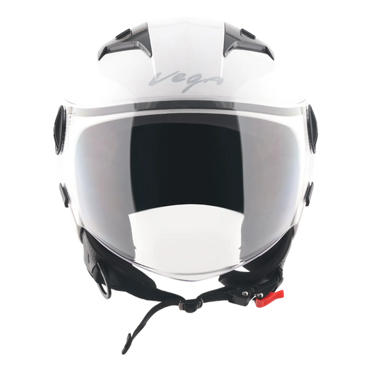 Vega Clark Solid White Half Face Helmet
