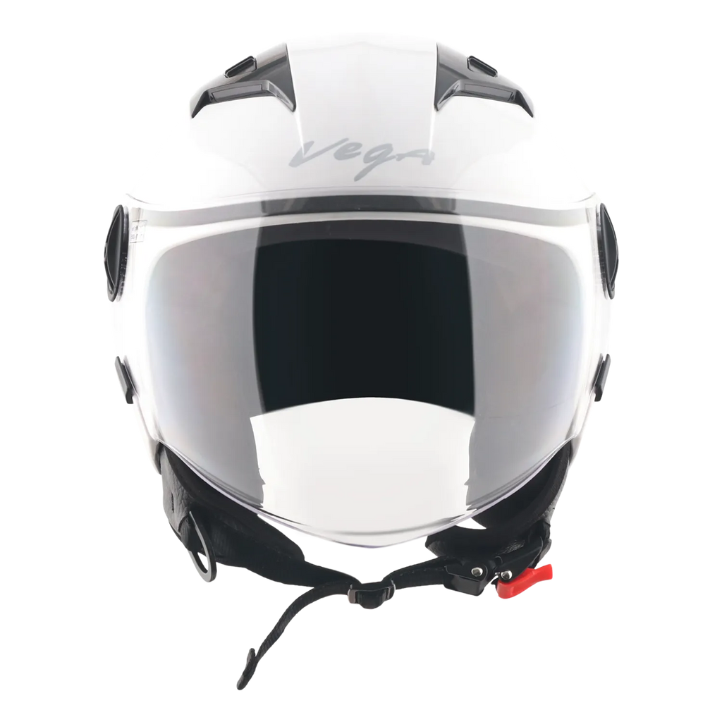 Vega Clark Solid White Half Face Helmet
