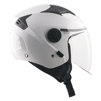 Vega Clark Solid White Half Face Helmet