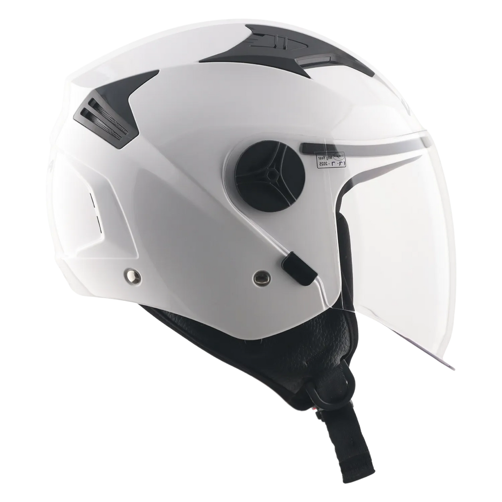 Vega Clark Solid White Half Face Helmet