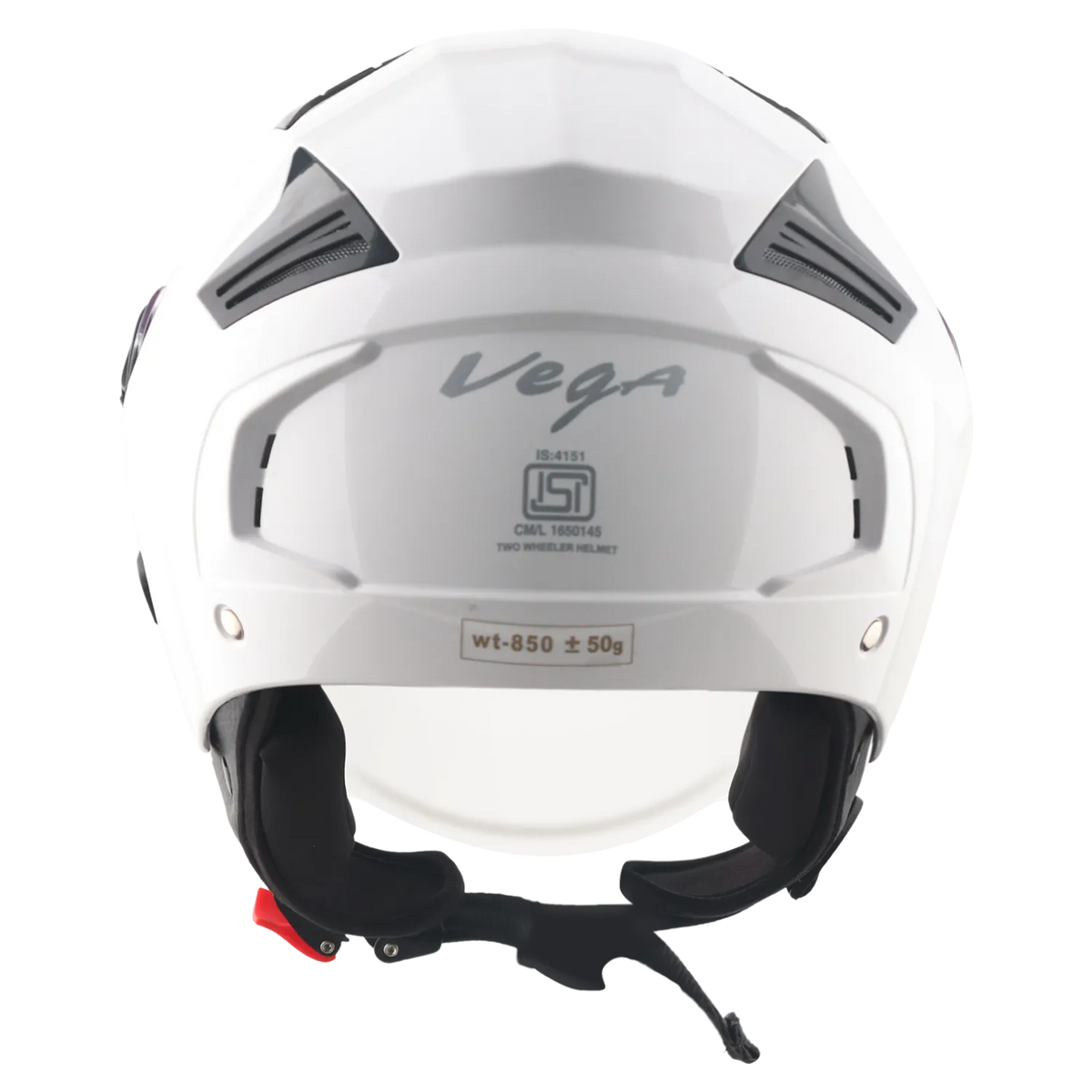 Vega Clark Solid White Half Face Helmet