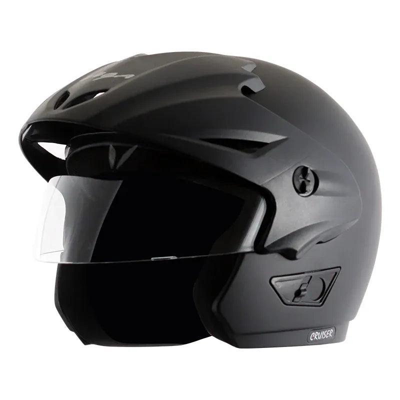 Vega Cruiser Black Half Face Helmet