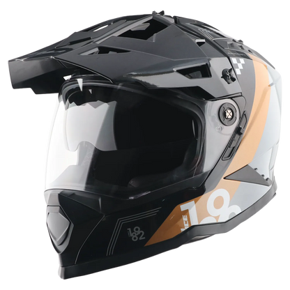Vega Vf-11 Dirt-x Aircraft Black Gold Off Road Helmet