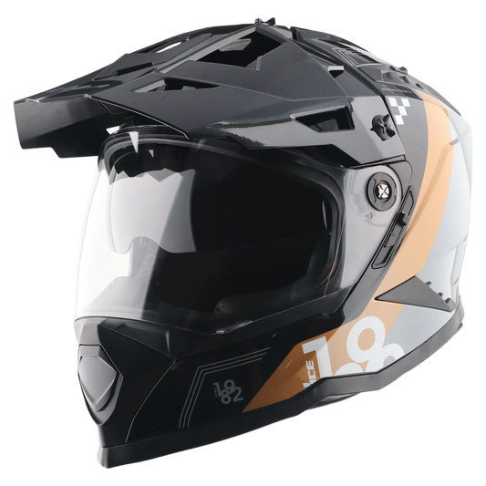 Vega Vf-11 Dirt-x Aircraft Black Gold Off Road Helmet