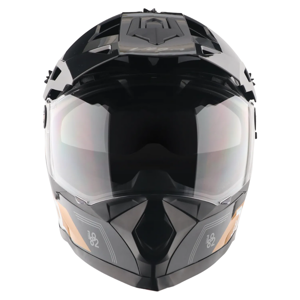 Vega Vf-11 Dirt-x Aircraft Black Gold Off Road Helmet