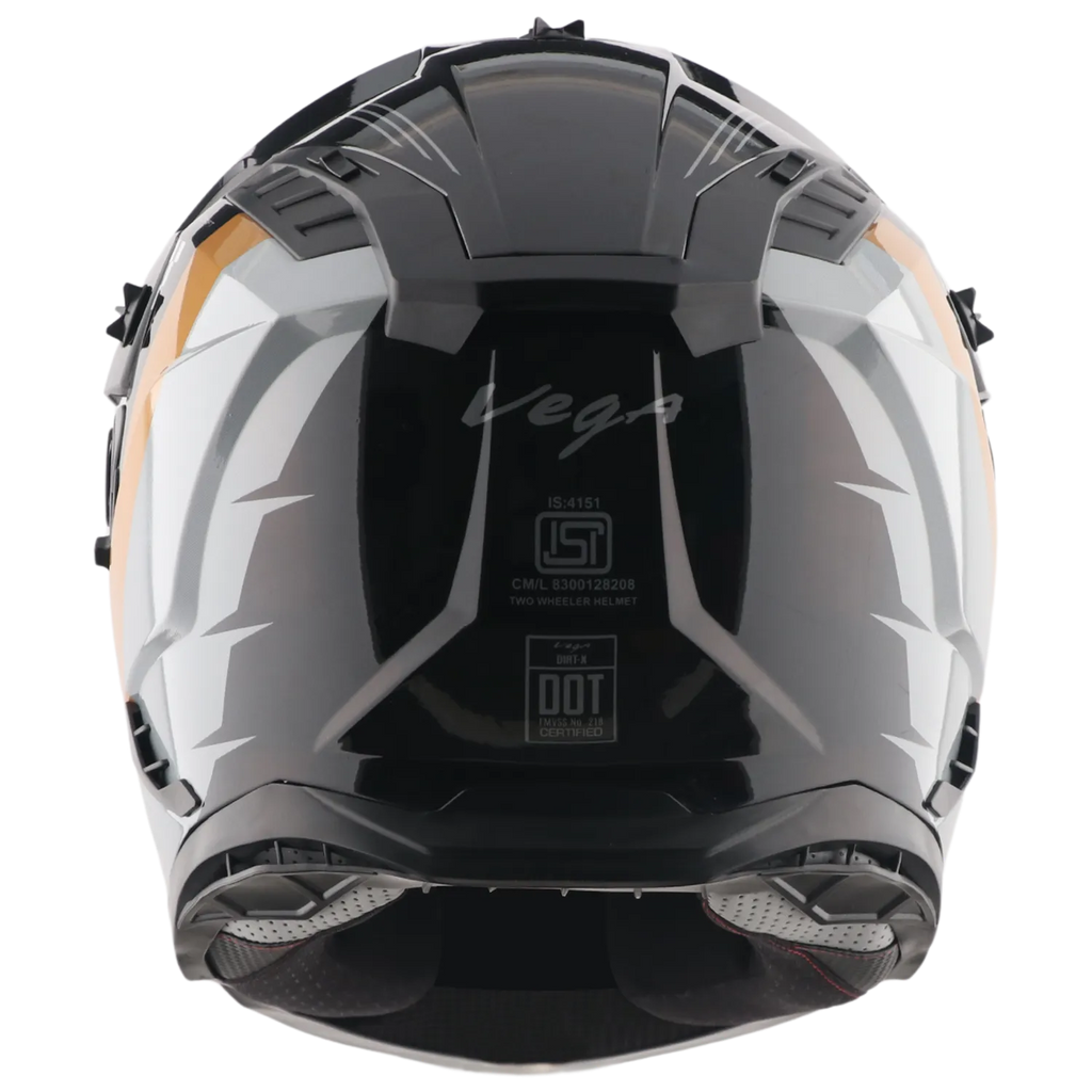 Vega Vf-11 Dirt-x Aircraft Black Gold Off Road Helmet