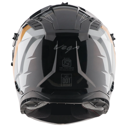 Vega Vf-11 Dirt-x Aircraft Black Gold Off Road Helmet