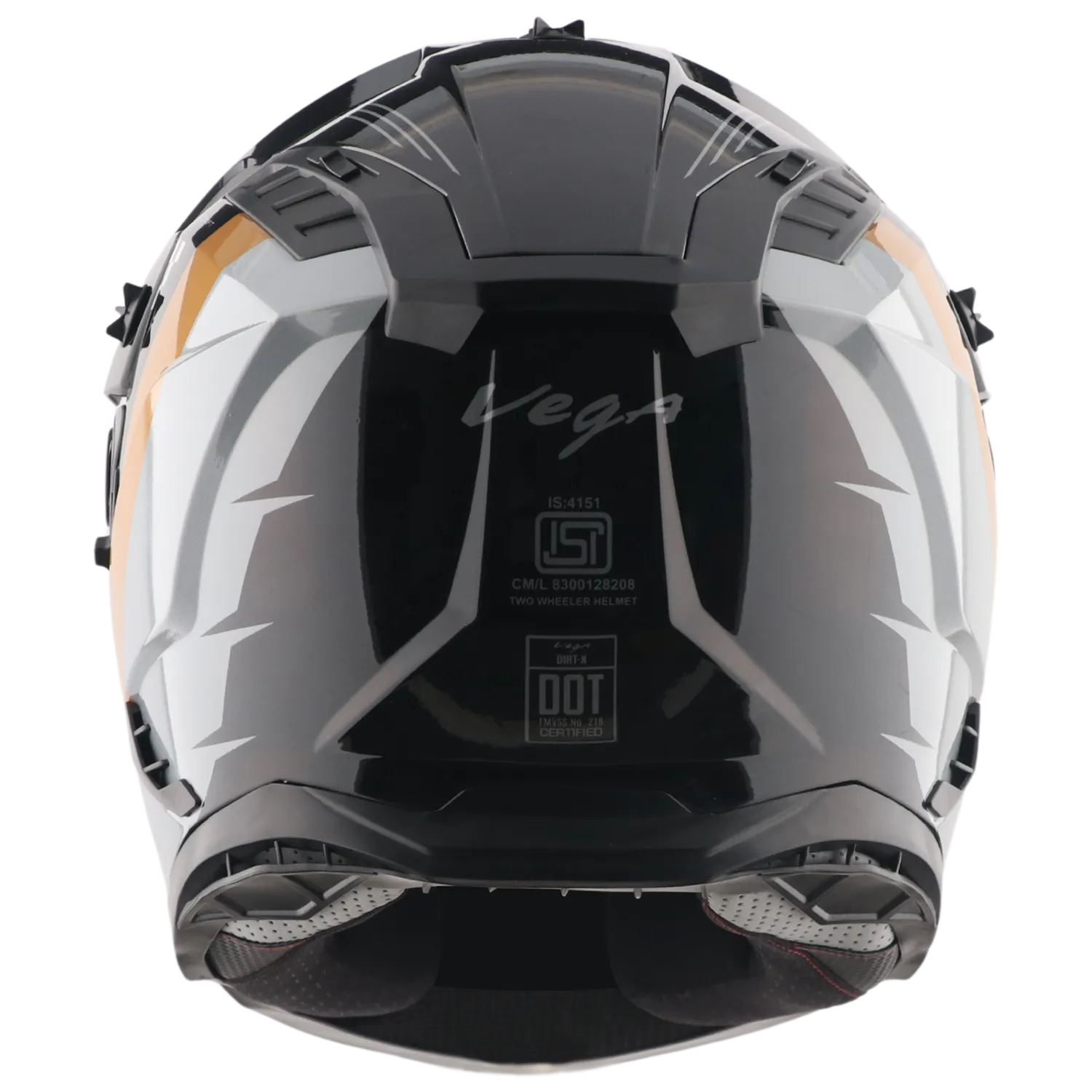 Vega Vf-11 Dirt-x Aircraft Black Gold Off Road Helmet